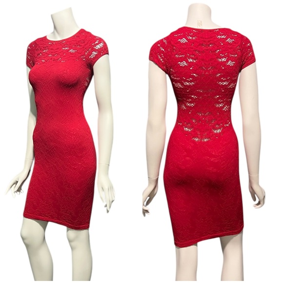 Bebe Red Seamless Floral Embossed
Bodycon Dress S - Picture 1 of 11